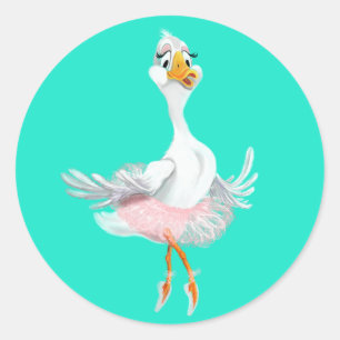 Funny Sticker with Ballerina Duck - Your Colours