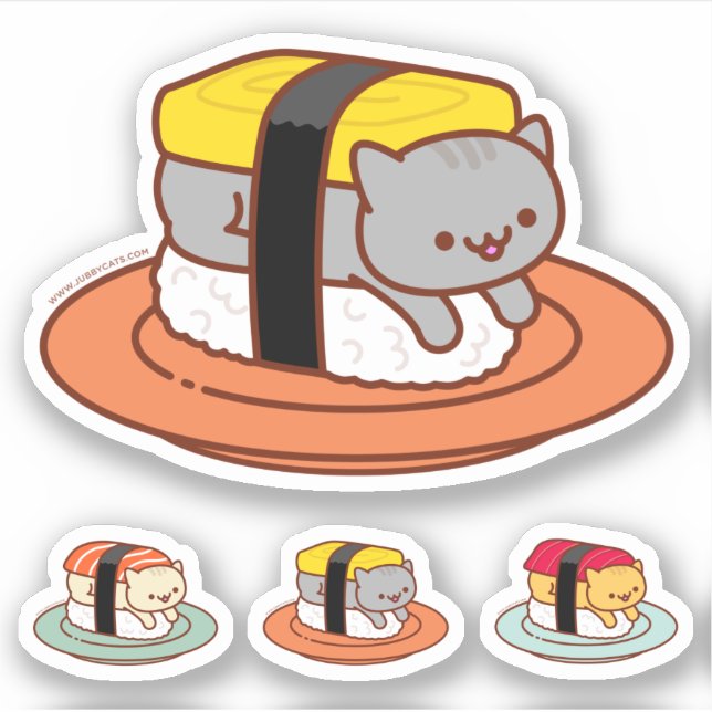 Funny Stickers - SUSHI CATS - TAMAGO (Front)