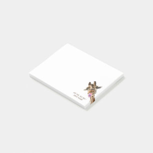 Funny Sticky Notes Playful Giraffe - Custom Text