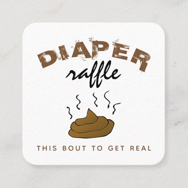 Funny Stinky Poop Diaper Raffle Invitation Inserts (Front)