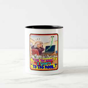 Funny Stock Trader Short Squeeze Panic Drawing Two-Tone Coffee Mug