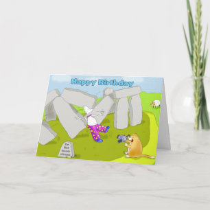 Funny stonehenge happy birthday card