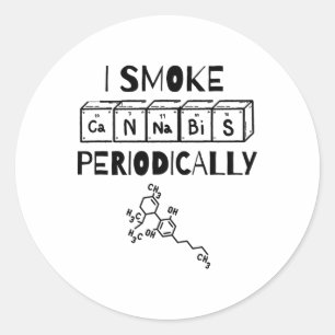 Funny Stoner Day Periodic Table Science Thc  Classic Round Sticker