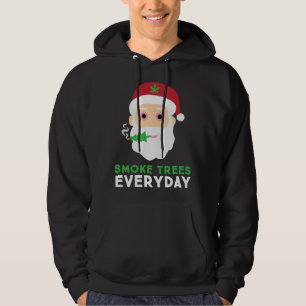 Funny Stoner Santa Smoke Trees Christmas Pajama Hoodie