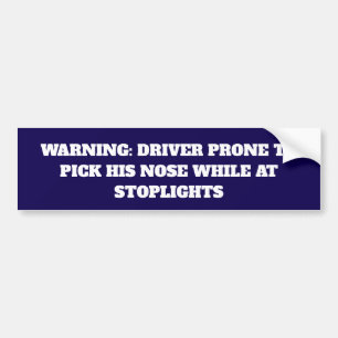 Funny Stoplight Nosepicker Warning Sticker