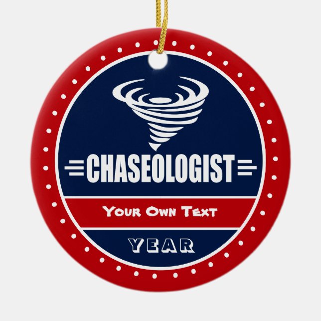 Funny Storm Chaser Tornado Twister Ceramic Ornament (Front)