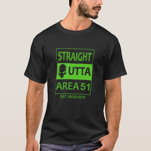 Funny Straight Outta Area 51 Tee Gift Idea Ufo Ali (Front)