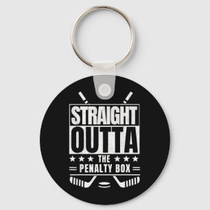 Funny Straight Outta The Penalty Box Kids Hockey G Keychain