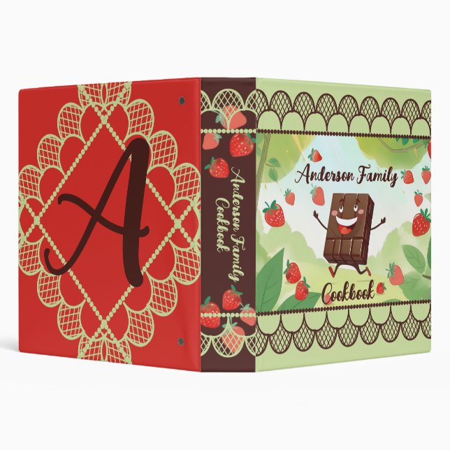 Funny strawberry cooking baking cookbook recipe binder (Background)