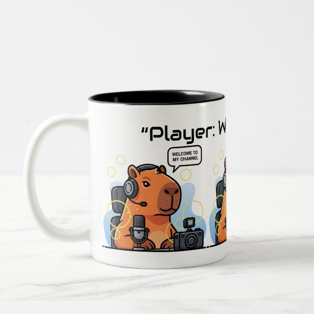 Funny Streamer Capybara Mug – Custom Channel Name (Left)