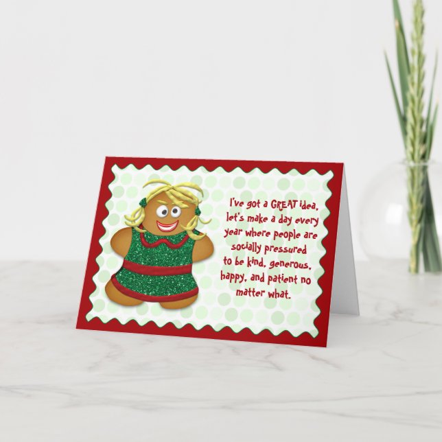 Funny Stress Gratuit Carte de voeux de Noël (Devant)