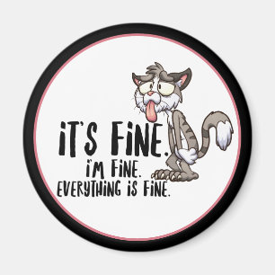 Funny Stressed Anxiety Cat  Magnet
