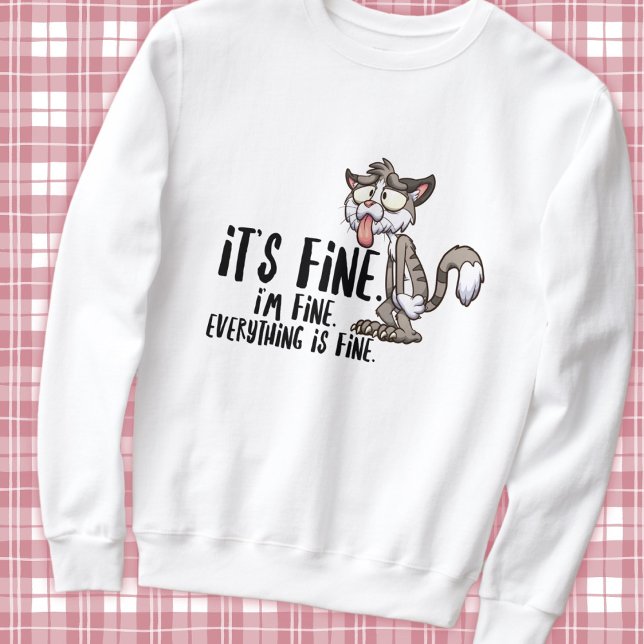 Funny Stressed Anxiety Cat  Sweatshirt (Creator Uploaded)