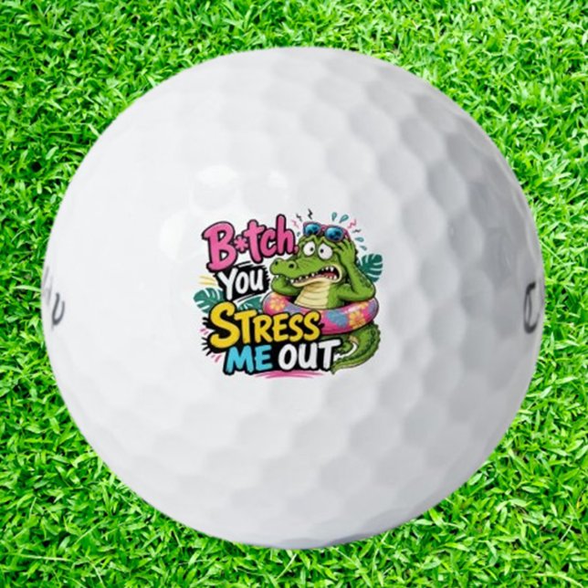  Funny Stressed Crocodile Summer Golf Balls ( Upgrade your game with outrageously funny croc balls )