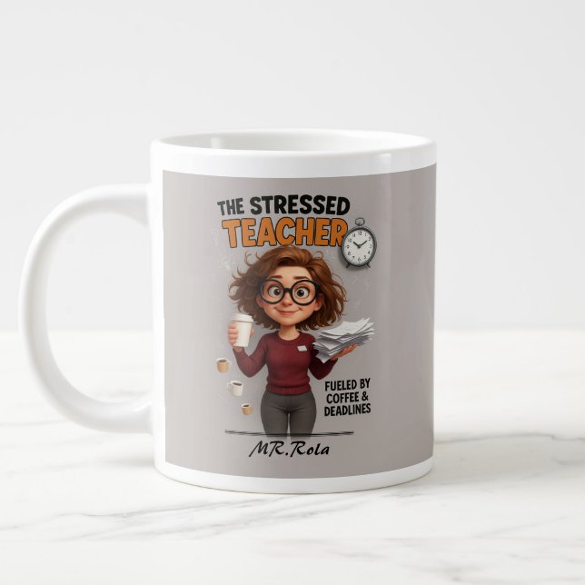 Funny Stressed Teacher Mug (Left)