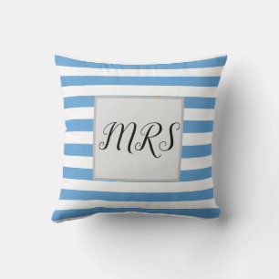 Funny Striped Mrs  Throw Pillow