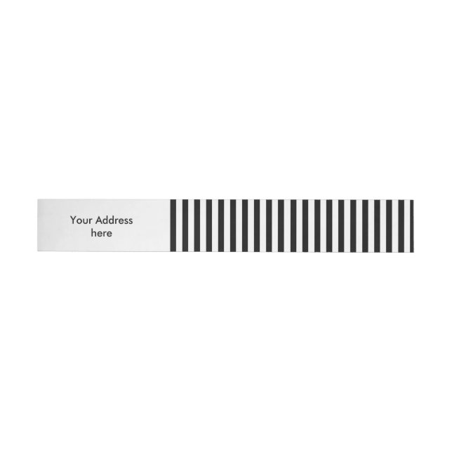Funny Stripes BLACK + your background colour Wraparound Address Label (Individual)