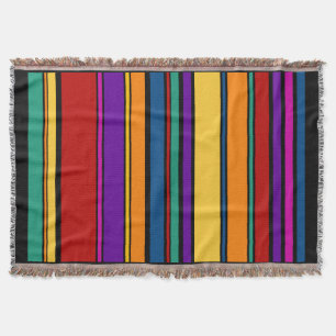 Funny Stripes coloured IX + your background colour Throw Blanket