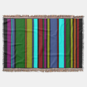 Funny Stripes coloured X + your background colour Throw Blanket