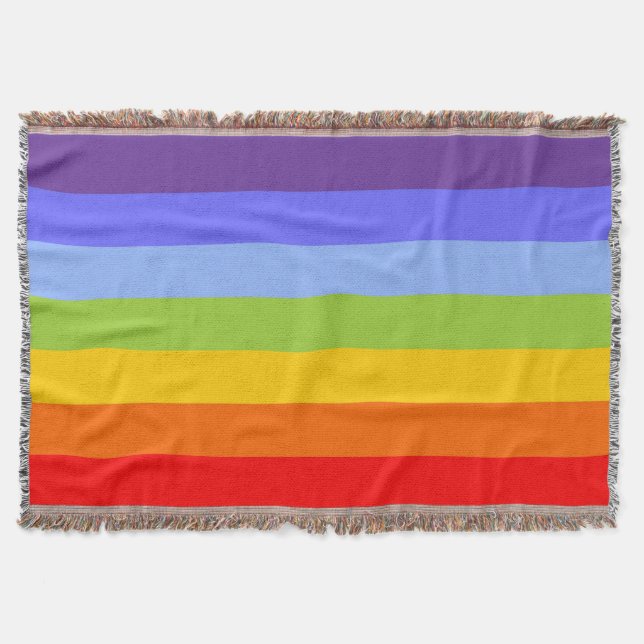 Funny Stripes Pattern - rainbow + your idea Throw Blanket (Front)