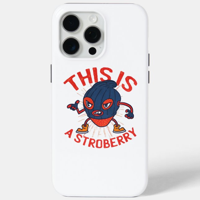 Funny Stroberry Masked Fruit Art Case-Mate iPhone Case (Back)