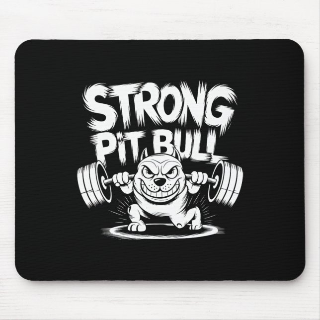 Funny Strong Crucifix Lifting Pitbull  Mouse Pad (Front)