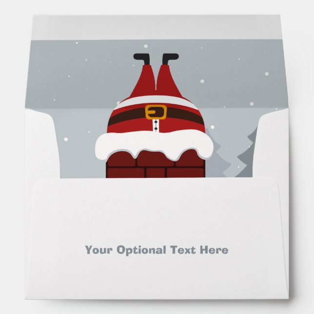 Funny Stuck Santa custom text Envelope (Back (Bottom))