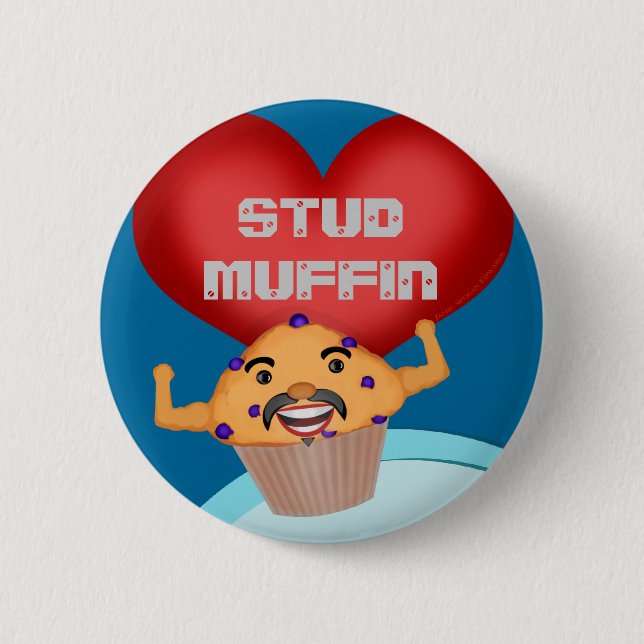 Funny Stud Muffin Button (Front)