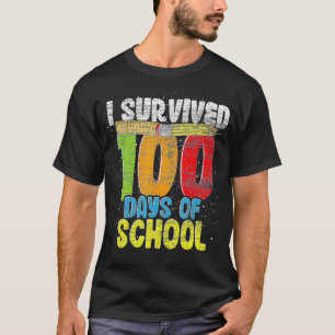 Funny Student 100th Day Gift I Survived 100 Days O T-Shirt
