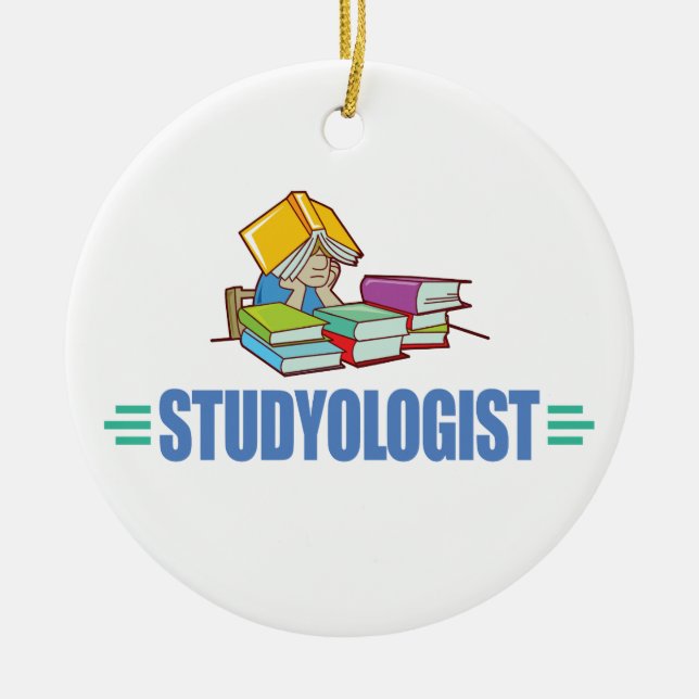 Funny Student Ceramic Ornament (Front)