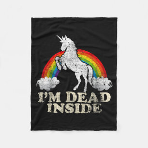 Funny Stuff - Unicorn I'm Dead Inside Sarcastic De Fleece Blanket