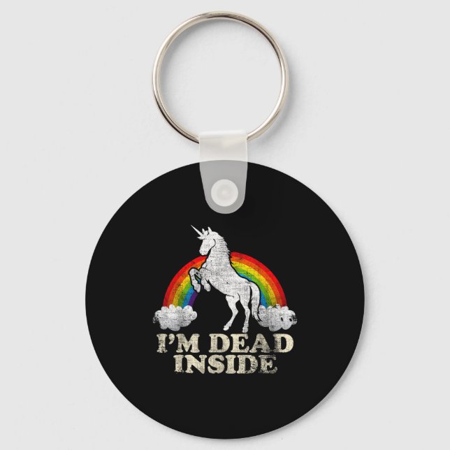 Funny Stuff - Unicorn I'm Dead Inside Sarcastic De Keychain (Front)