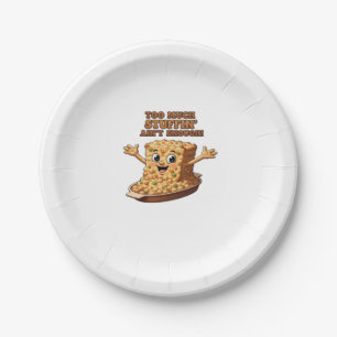 Funny Stuffing Overload Thanksgiving Classic T-Shi Paper Plate