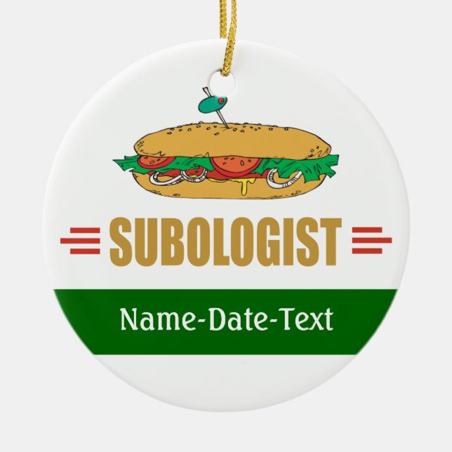 Funny Submarine Sandwich Ceramic Ornament (Front)