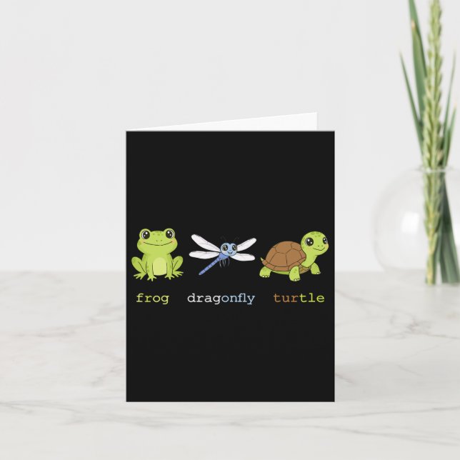 Funny Subtle Political Frog Dragonfly Turtle Resis Card (Front)