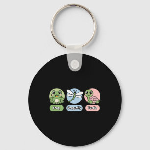 Funny Subtle Political Humour Frog Dragonfly Turtl Keychain
