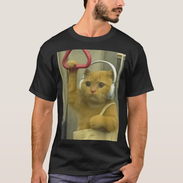 Funny Subway Cat Meme Stud Brainrot Cats Humor Kit T-Shirt (Front)