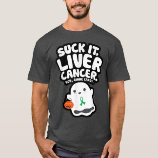Funny Suck It Liver Cancer Gimme Candy Cute Ghost  T-Shirt
