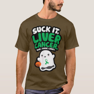 Funny Suck It Liver Cancer Gimme Candy Cute Ghost  T-Shirt