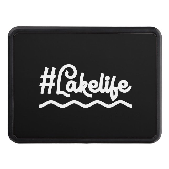 Funny Summer Beach Design. Lake Life Trailer Hitch Cover (Front)