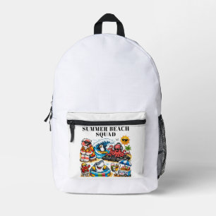 Funny Summer Beach Party Animals - DJ Octopus & Su Printed Backpack
