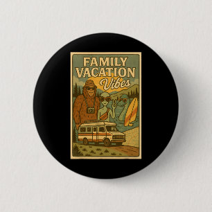 Funny Summer Bigfoot Family Vacation Alien Nessie  2 Inch Round Button