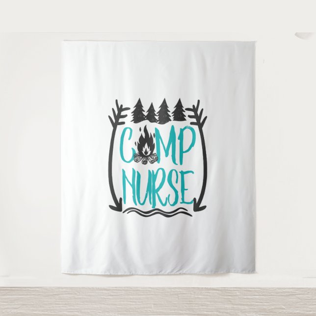 Funny Summer Camp Nurse Nursing Gift Camping RN Tapestry (Front)