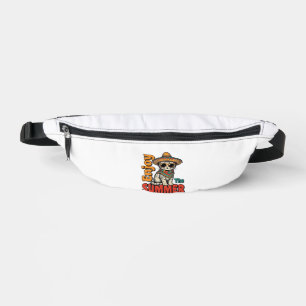 Funny Summer Cat Sombrero Vintage Engraving Design Fanny Pack