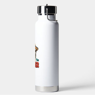 Funny Summer Cat Sombrero Vintage Engraving Design Water Bottle