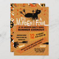 Funny Summer Cookout Chicken BBQ Retro 60s Modern