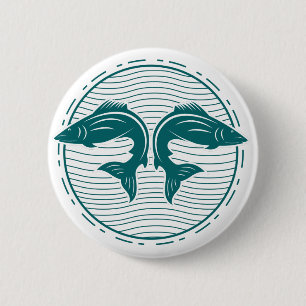 Funny Summer Fishing 2 Inch Round Button