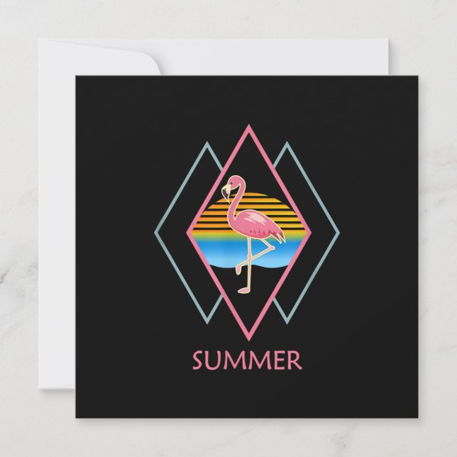 Funny Summer Flamingo | Cute Flamingo Lover Invitation (Front)