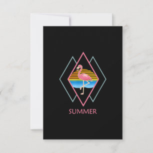 Funny Summer Flamingo   Cute Flamingo Lover RSVP Card