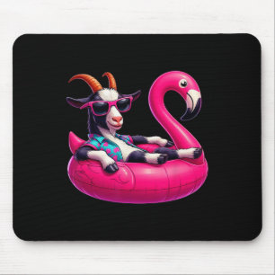 Funny Summer Goat Pink Pool Party Hawaiian Summer  Mouse Pad